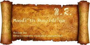 Masáth Ruszlána névjegykártya